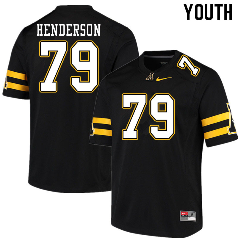 Youth #79 Sammy Henderson Appalachian State Mountaineers College Football Jerseys Sale-Black